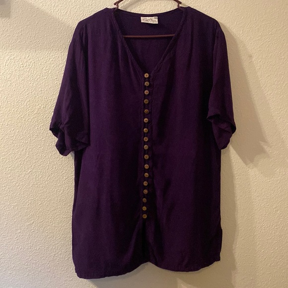 La Luna Loca button down shirt sleeve top size 3XL - Picture 1 of 5